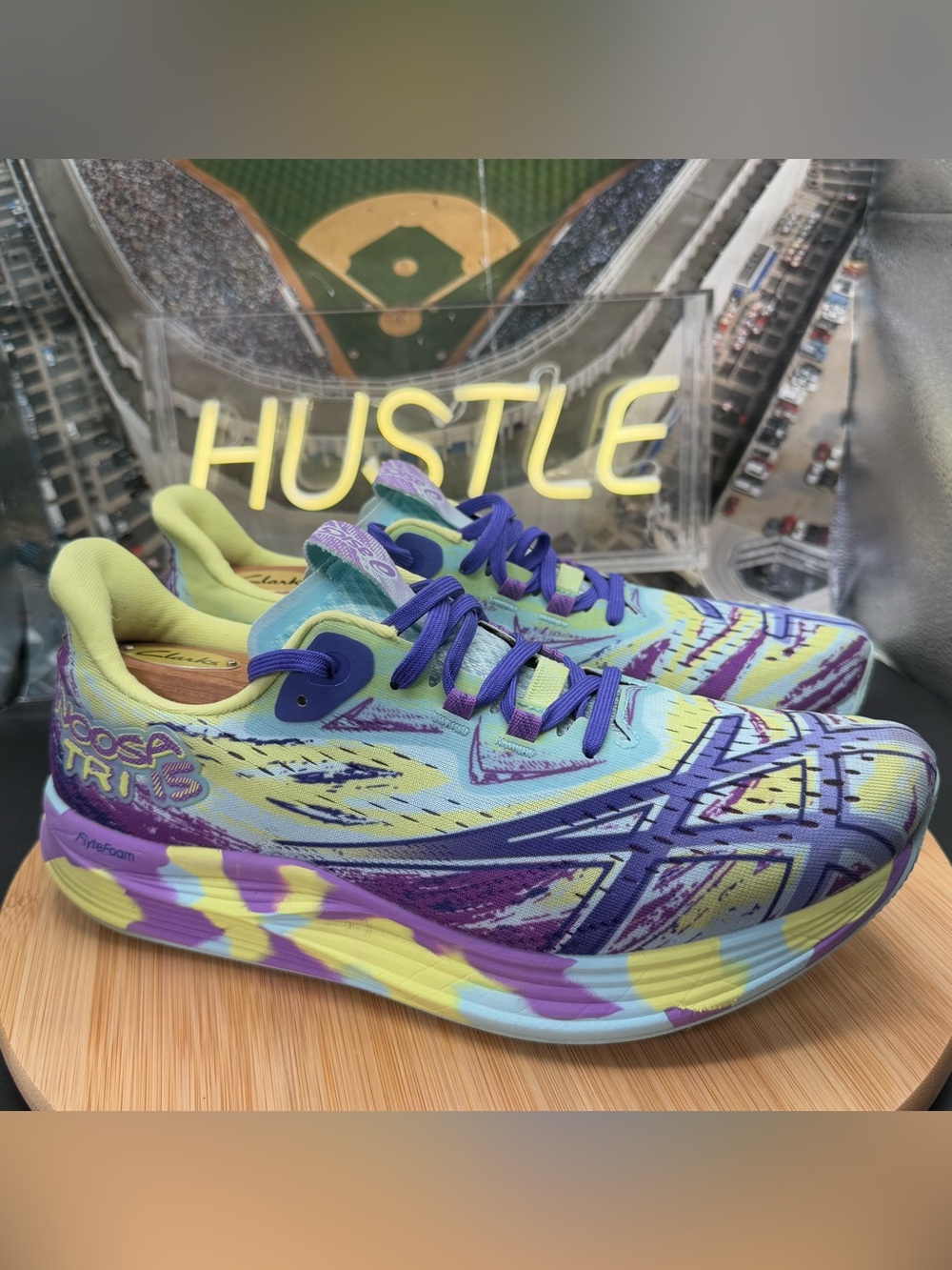 ASICS Noosa Tri 15 Athletic Sneakers - Glow Yellow/Palace Purple Women’s Sz 11